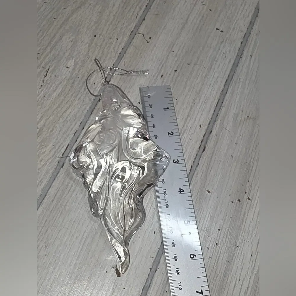 Vtg Mary Joseph Jesus Clear Ornament  Nativity Holiday Christmas Decor Religious